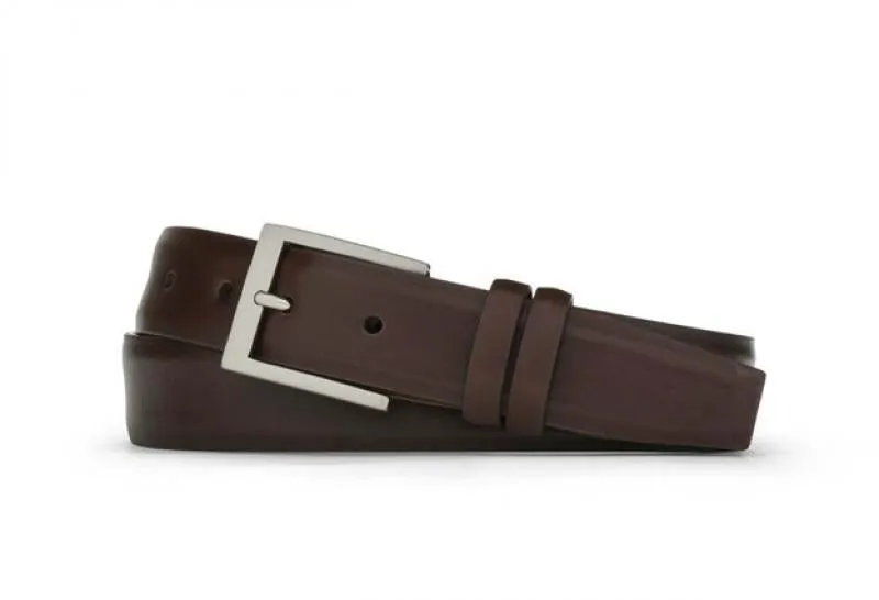 1 1/4 SEMI MATTE CHOCOLATE CALF BELT