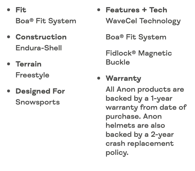 Anon Windham Wavecel Snowboard (& Ski) Helmet