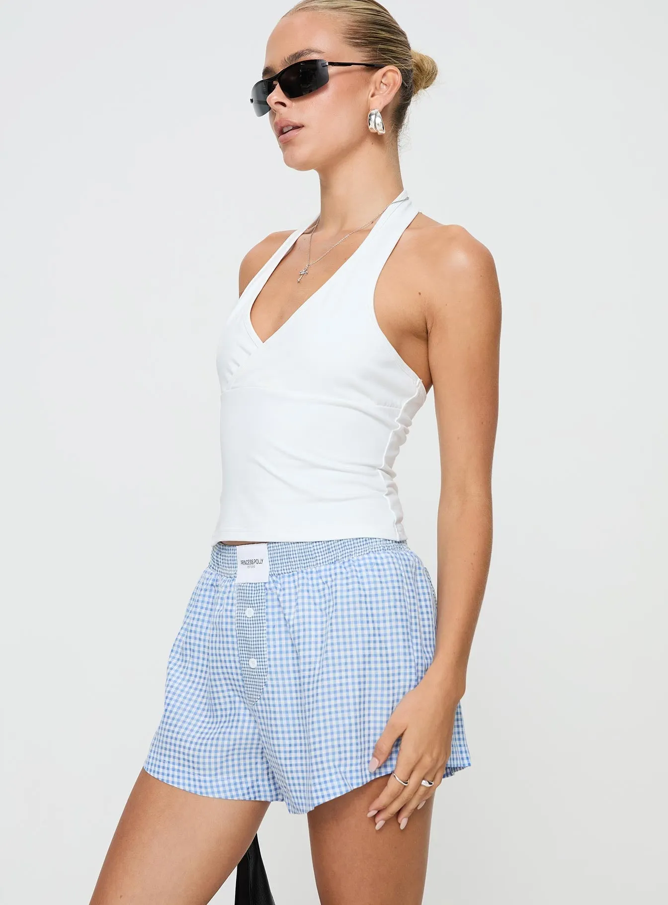 Back To It Boxer Shorts Blue Gingham