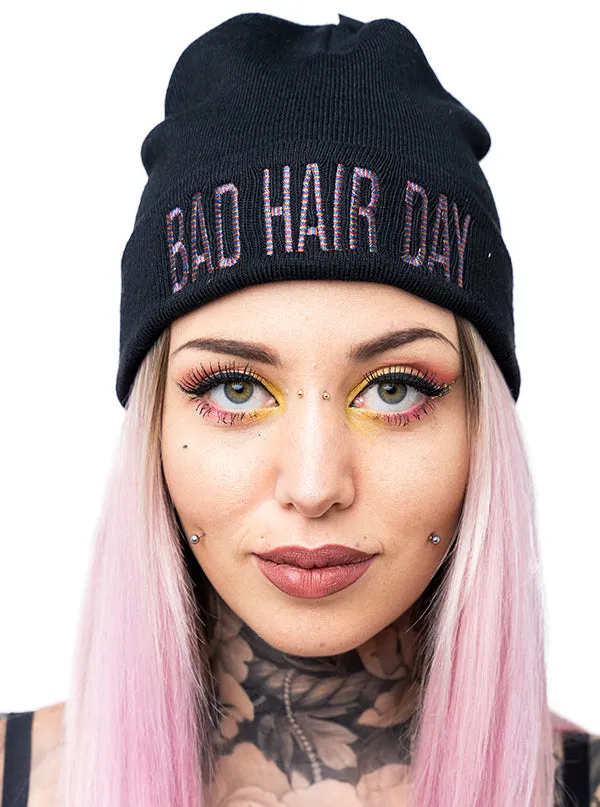 Bad Hair Day Rib Knit Beanie