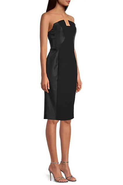 Black Lena Color Block Sheath Dress