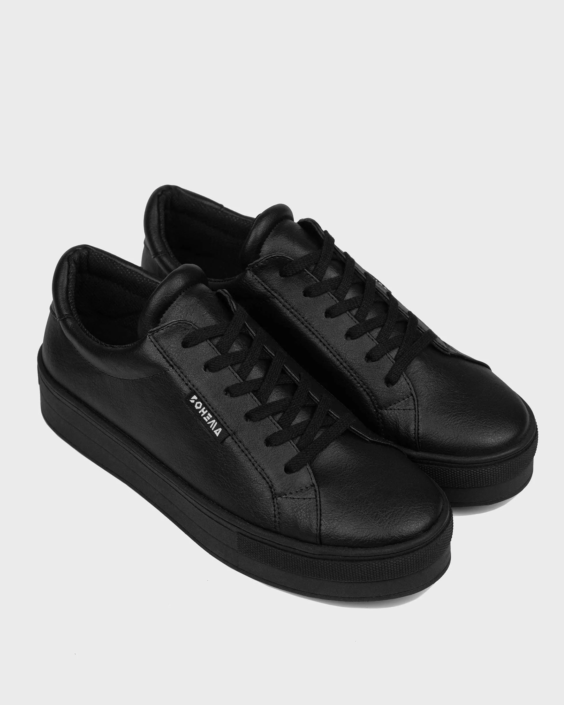 Bohema Aware Vegan Grape Leather Sneakers | Black