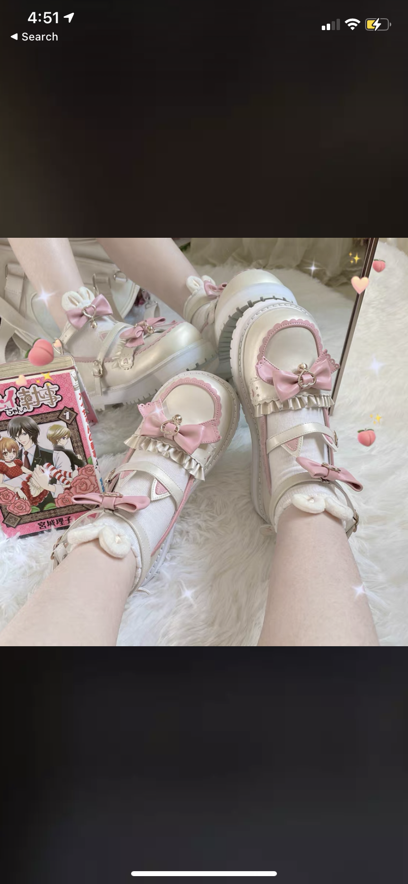 Cats’ tea party lolita shoes round toes