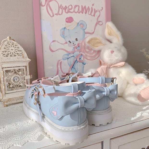 Cats’ tea party lolita shoes round toes