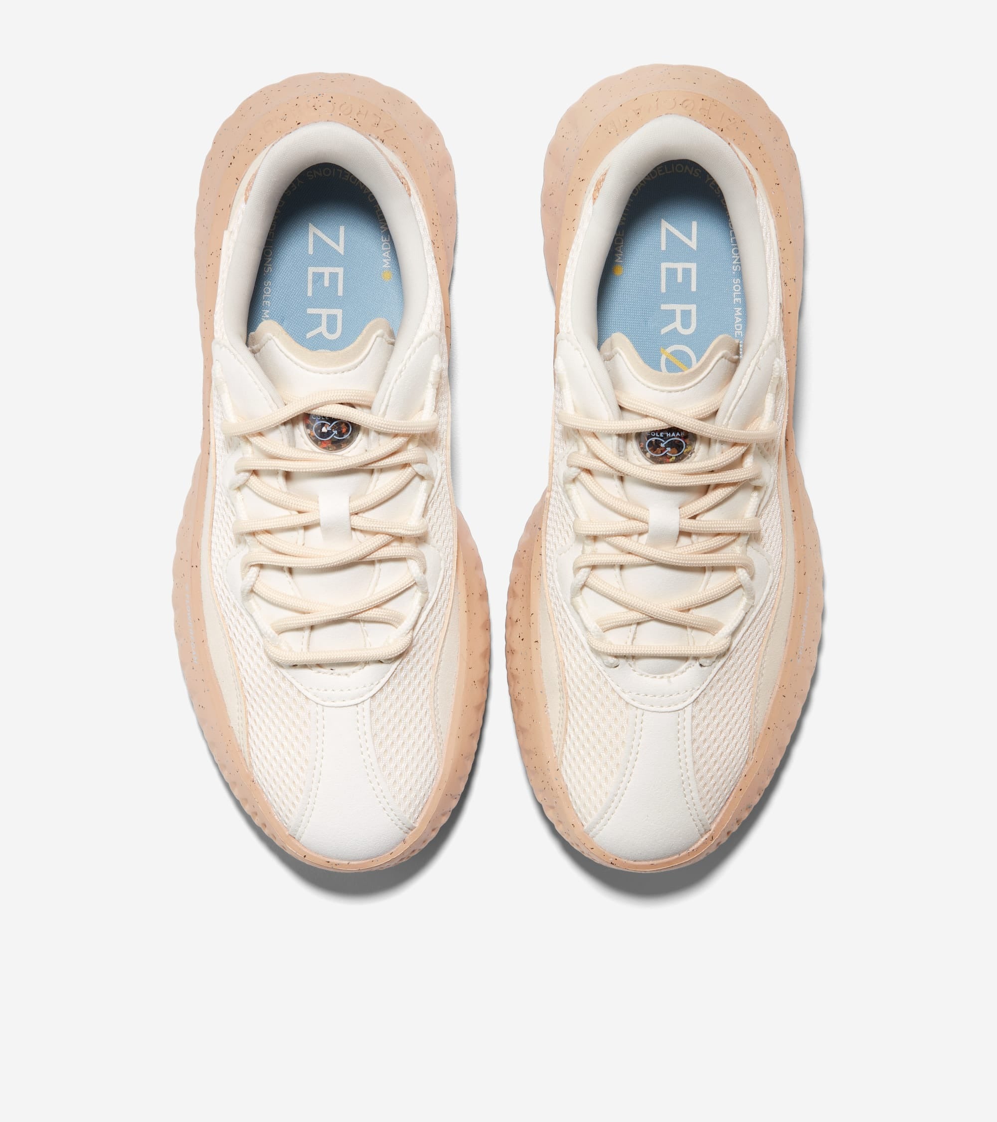 Cole Haan Generation Zerogrand II SQL Ivory/Angora/Sesame Lace Up Sneakers