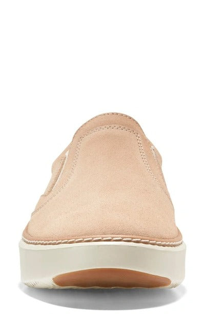 Cole Haan Grandpro Topspin Slip On Sesame Suede/Ivory Chunky Low Top Sneakers