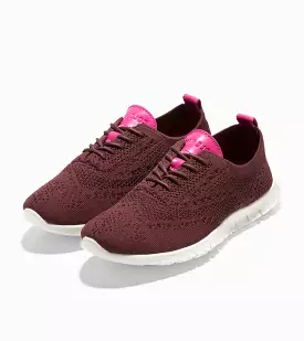 Cole Haan Zerogrand Stitchlite Ox Bloodstone Knit Lace Up Low Top Sneakers