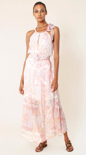 Coral Print Esme Maxi Dress