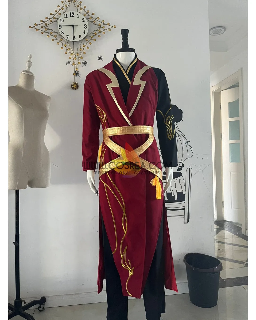 Custom Design Red And Gold Embroidered Cosplay Costume