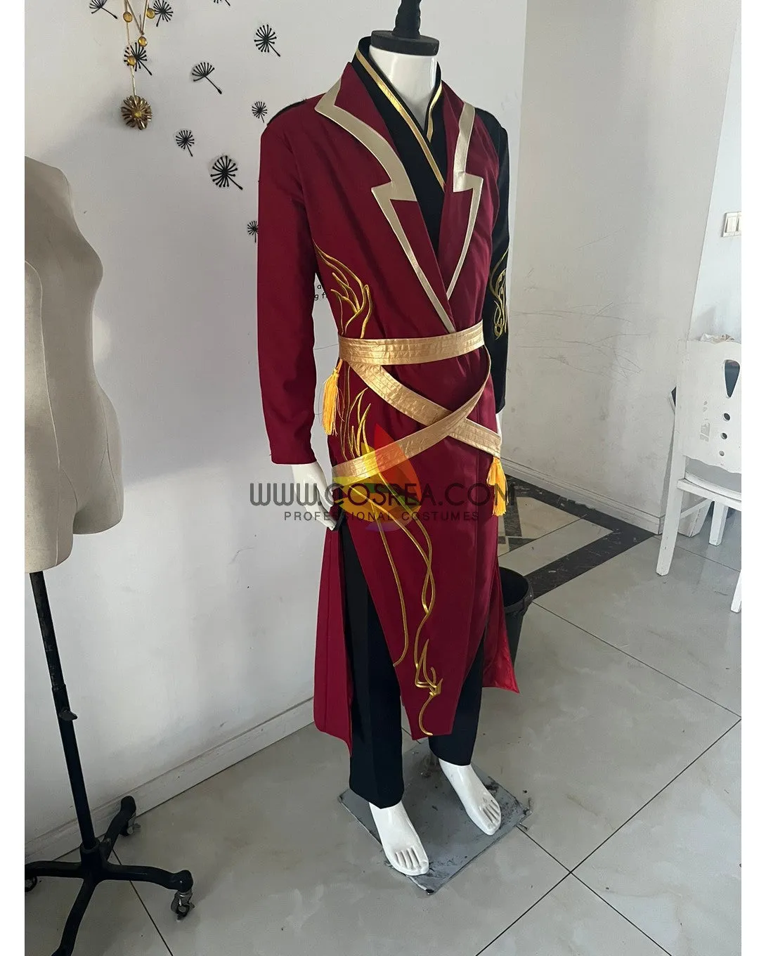 Custom Design Red And Gold Embroidered Cosplay Costume