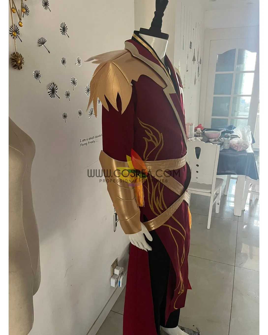 Custom Design Red And Gold Embroidered Cosplay Costume