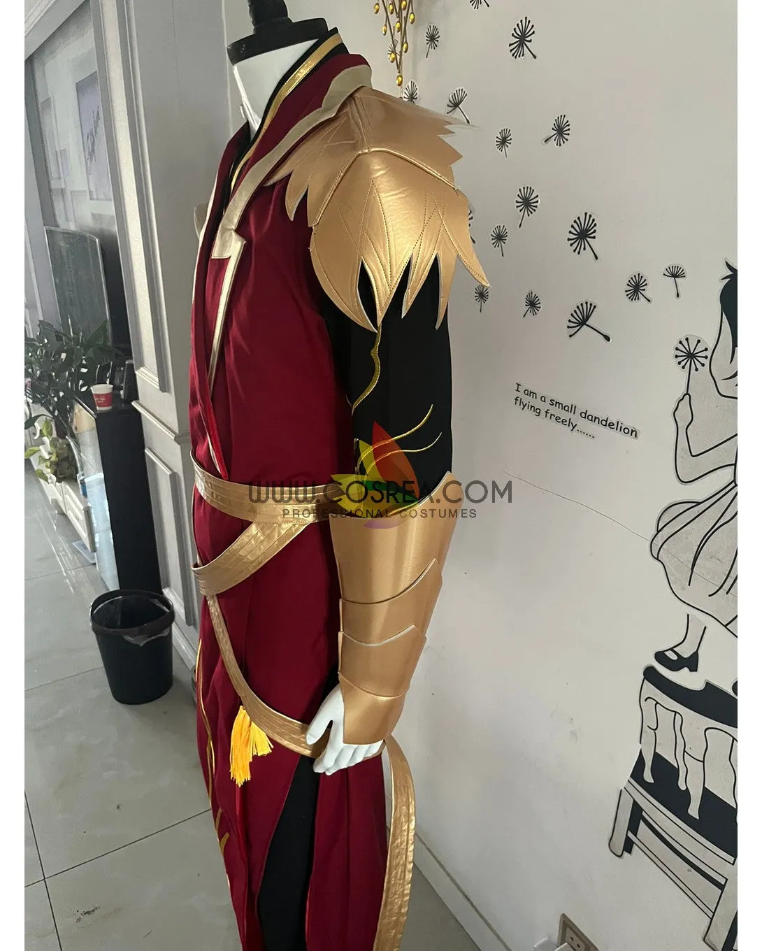 Custom Design Red And Gold Embroidered Cosplay Costume