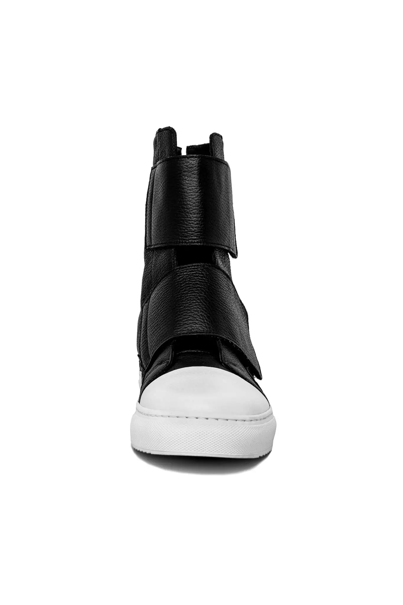 Double Strap High-Top Leather Sneakers