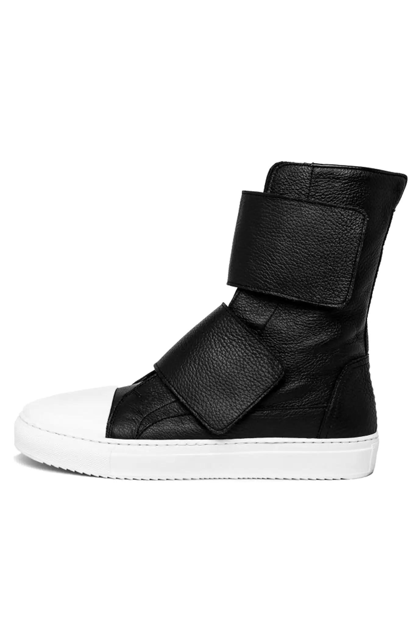 Double Strap High-Top Leather Sneakers