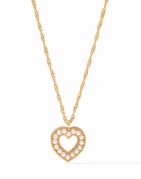 Esme Heart Pearl Solitare Necklace