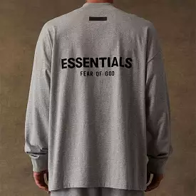 FEAR OF GOD Essentials Felt Logo Long Sleeve Tee Dark Oatmeal