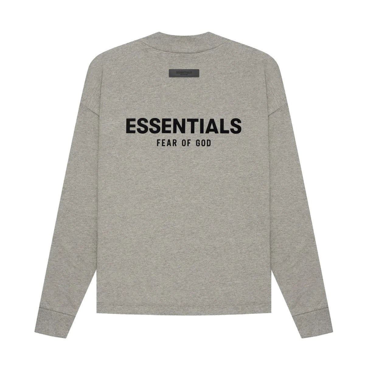 FEAR OF GOD Essentials Felt Logo Long Sleeve Tee Dark Oatmeal