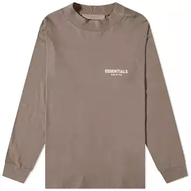 FEAR OF GOD Essentials Felt Logo Long Sleeve Tee Desert Taupe