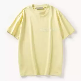 FEAR OF GOD Essentials Felt Logo Tee Canary