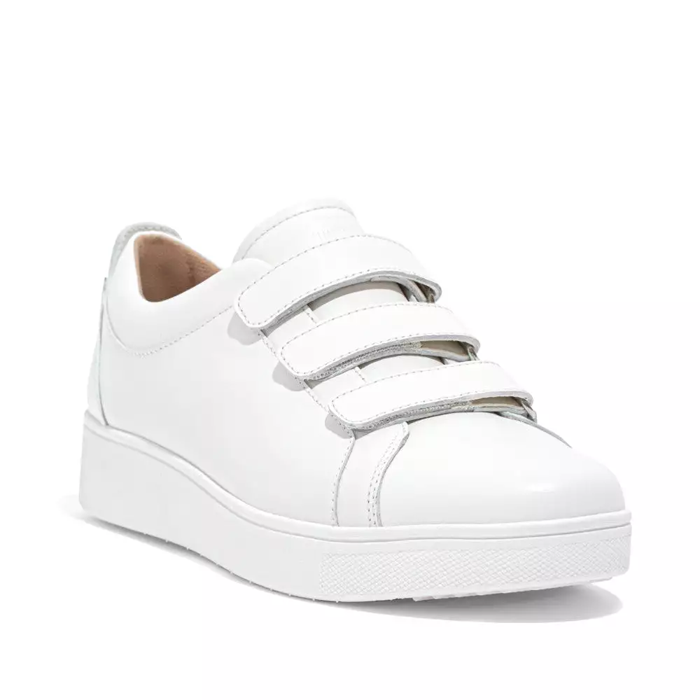 Fitflop Rally Quick Stick Fastening Leather Sneakers White