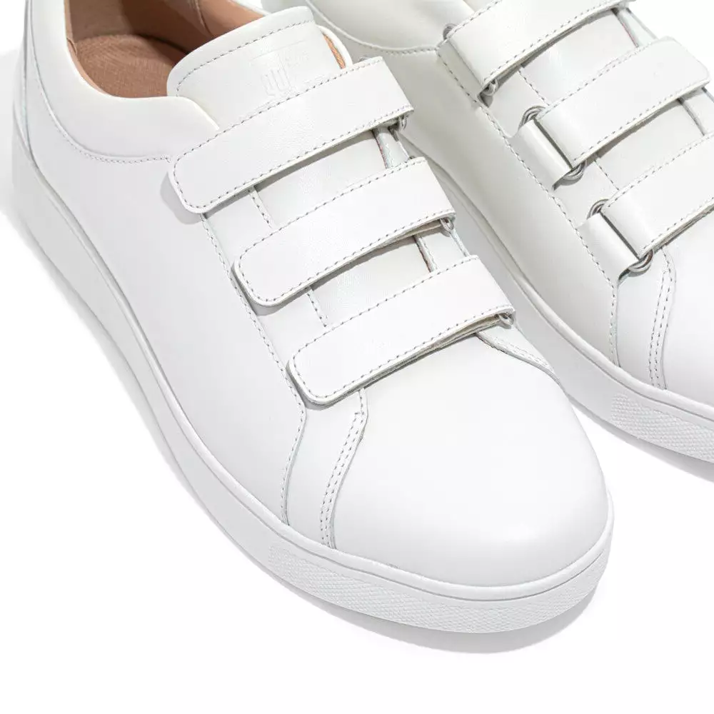 Fitflop Rally Quick Stick Fastening Leather Sneakers White