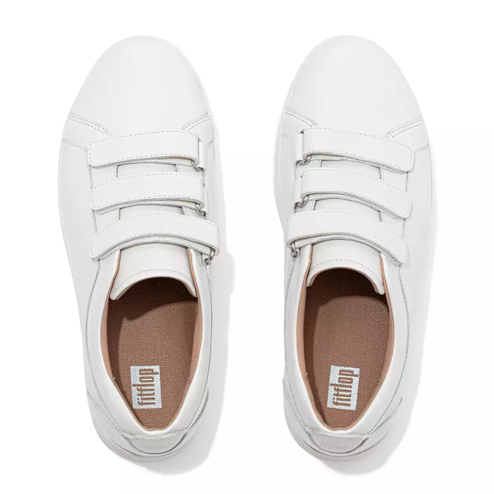 Fitflop Rally Quick Stick Fastening Leather Sneakers White