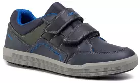 Geox Arzach Navy Military Leather Sneakers