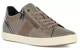 Geox Blomiee DK Taupe Leather Sneakers