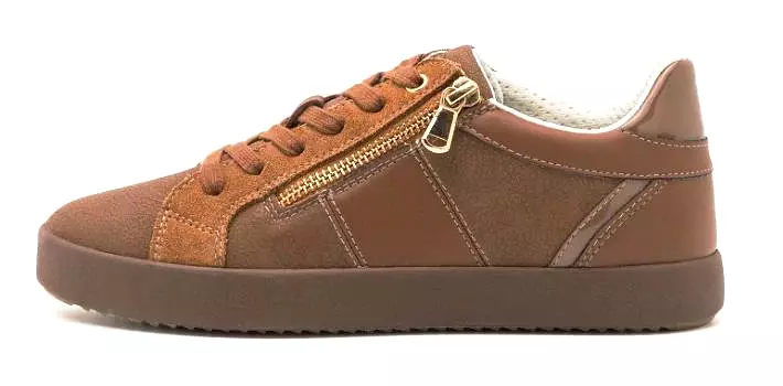 Geox Blomiee Toffee Leather Sneakers