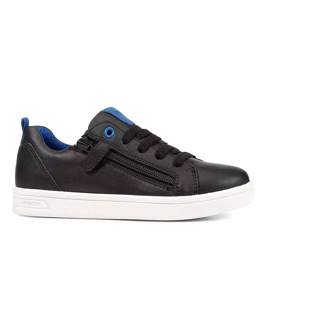 Geox DJrock Black Leather Sneakers