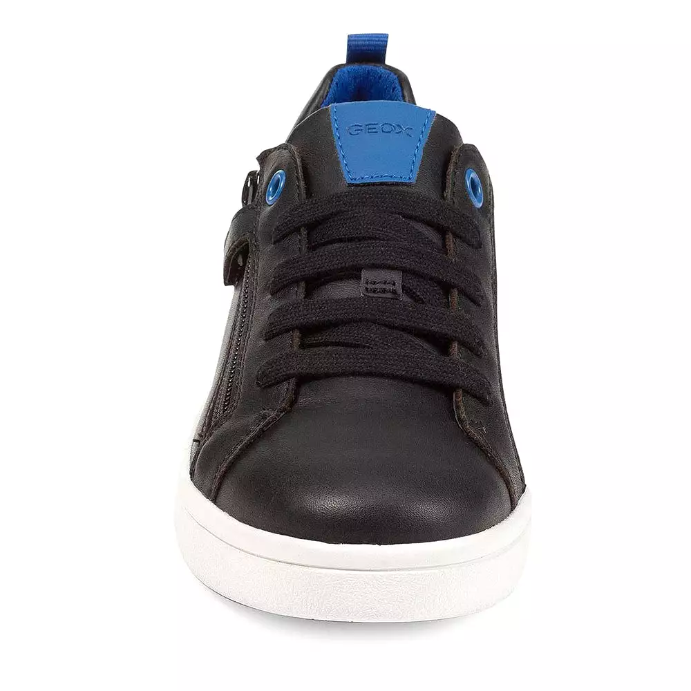 Geox DJrock Black Leather Sneakers