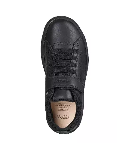 Geox DJrock Nebcup Black Leather Sneakers