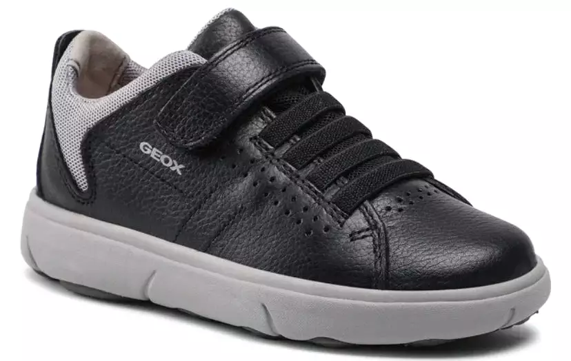 Geox Nebcup Black Grey Leather Sneakers