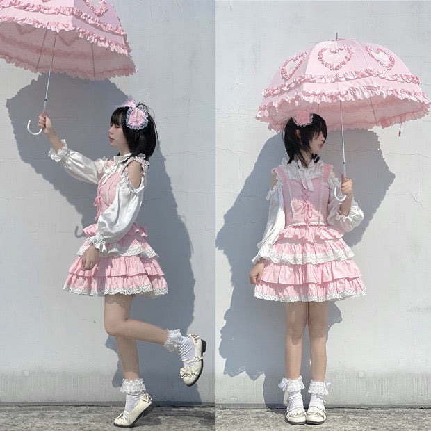 girls’ diary pink / yellow Lolita set