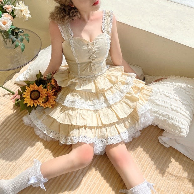 girls’ diary pink / yellow Lolita set