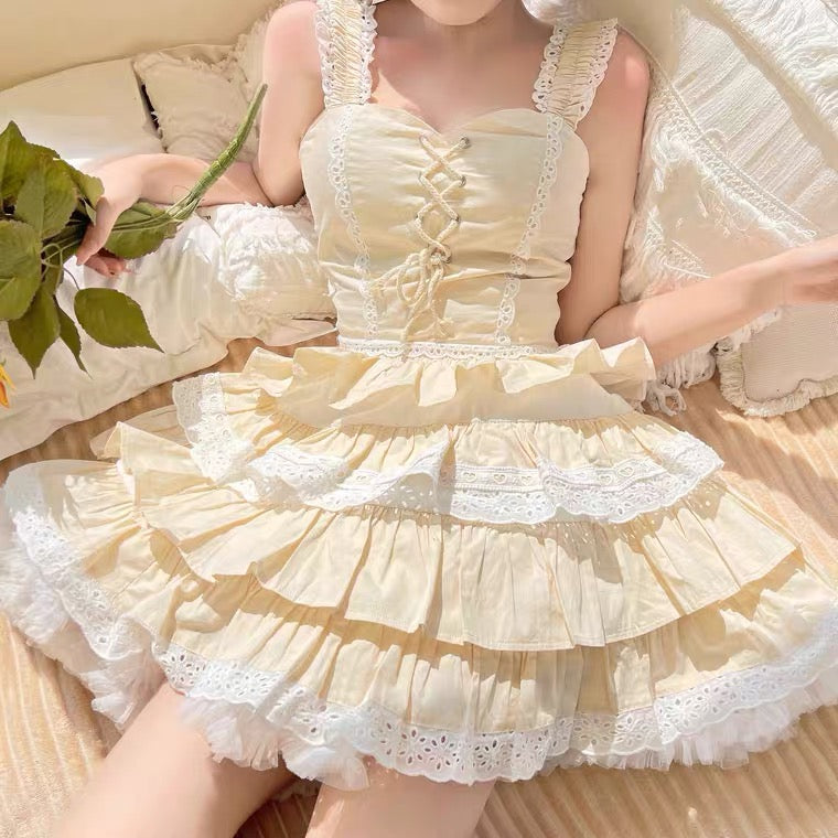 girls’ diary pink / yellow Lolita set