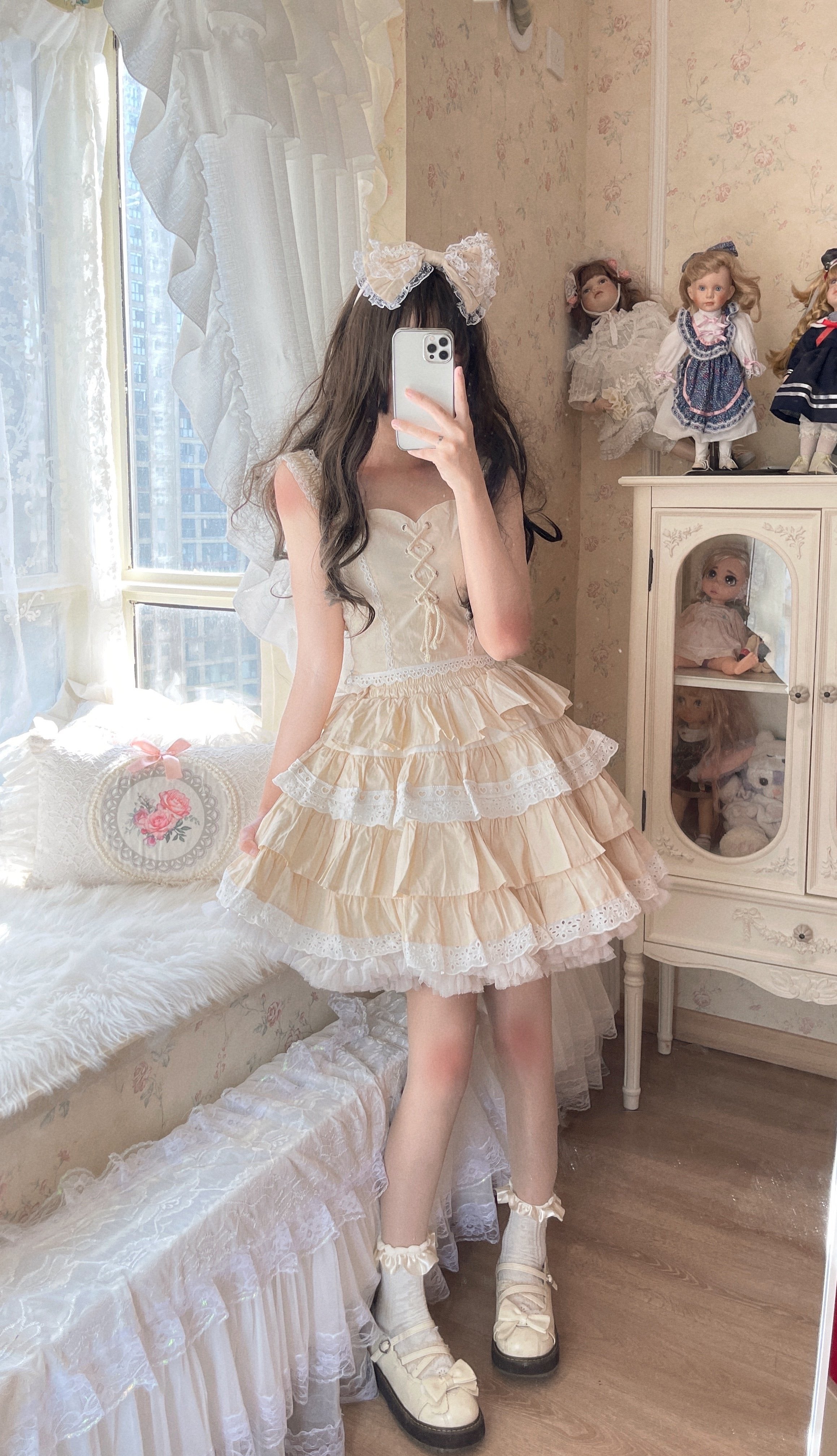 girls’ diary pink / yellow Lolita set