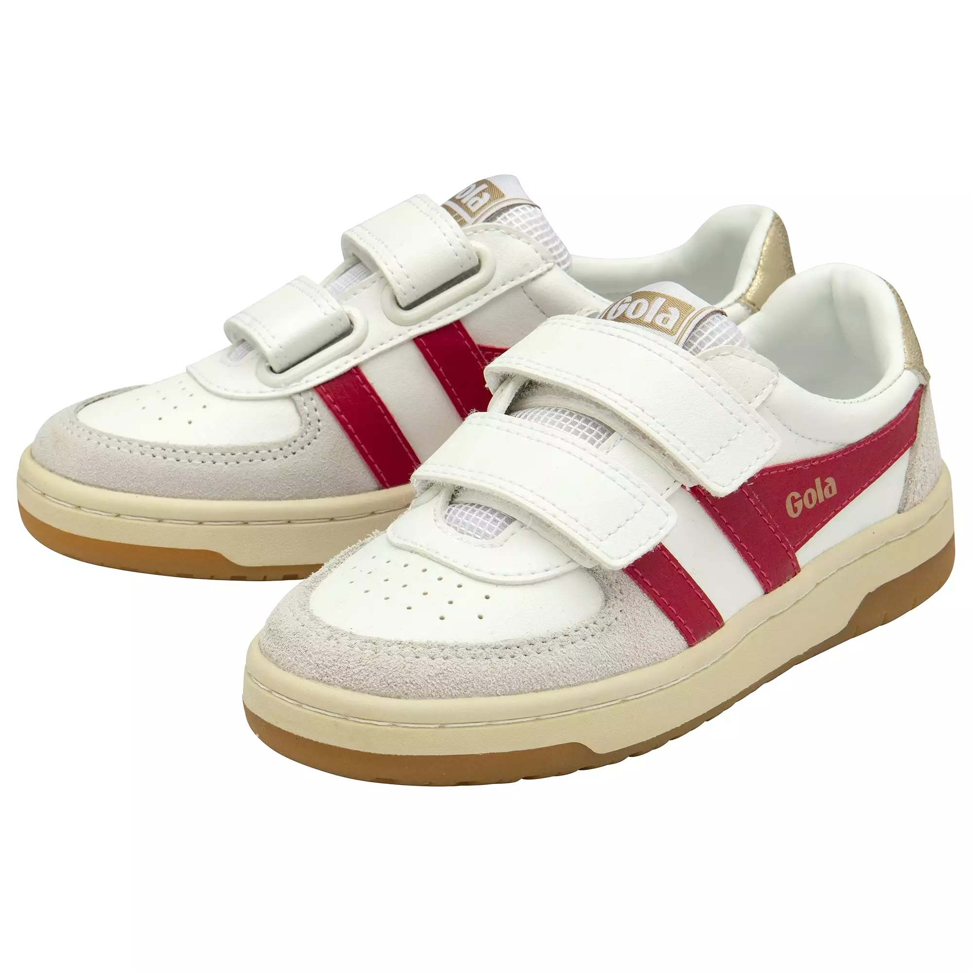 GOLA HAWK STRAP Blanc Rouge Sneakers Baskets