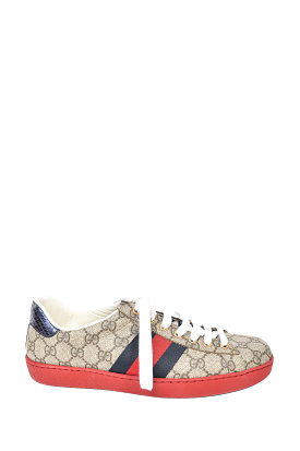 Gucci Monogram GG Supreme Ace Low Top Sneakers sz 7.5