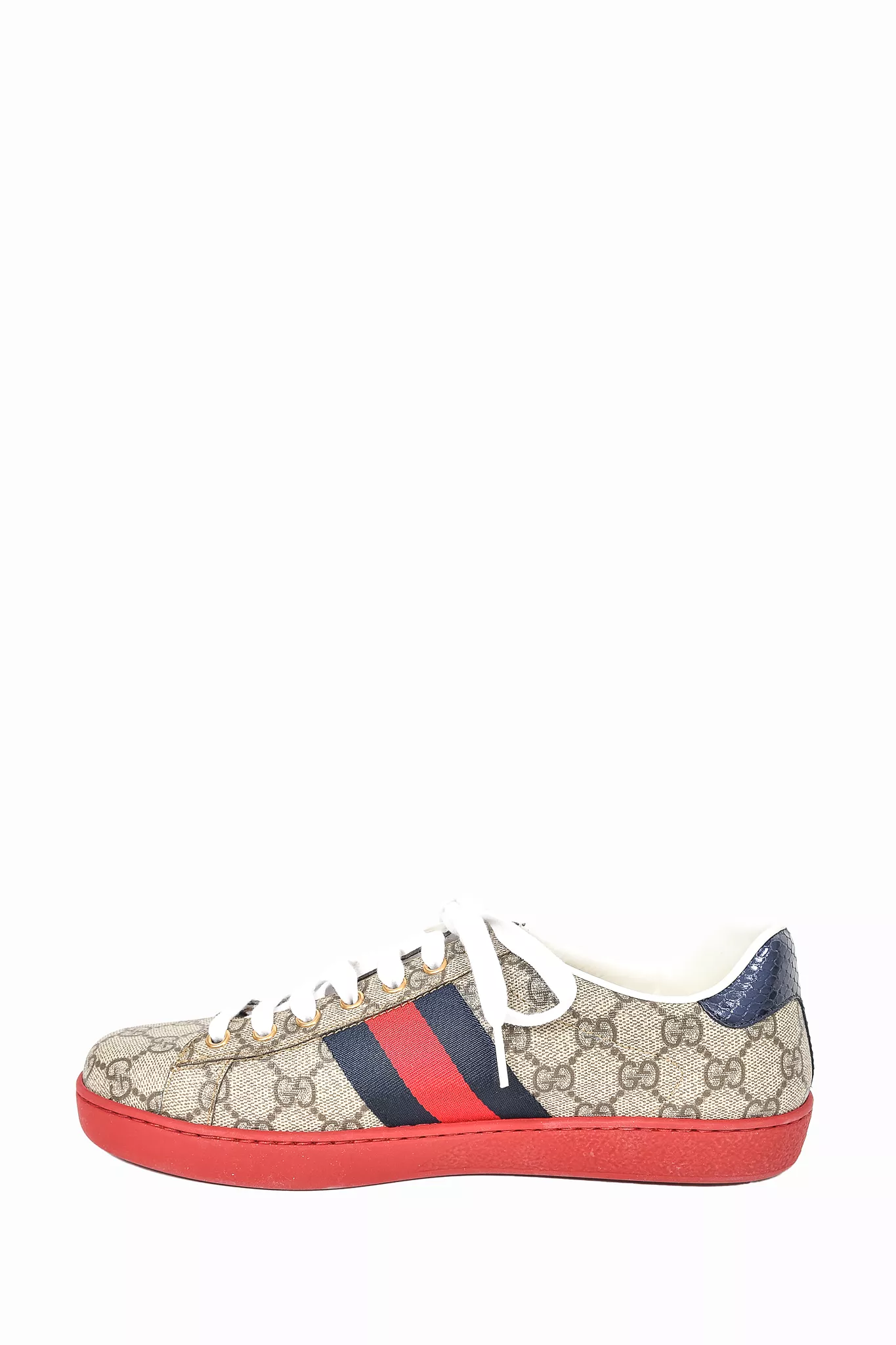 Gucci Monogram GG Supreme Ace Low Top Sneakers sz 7.5