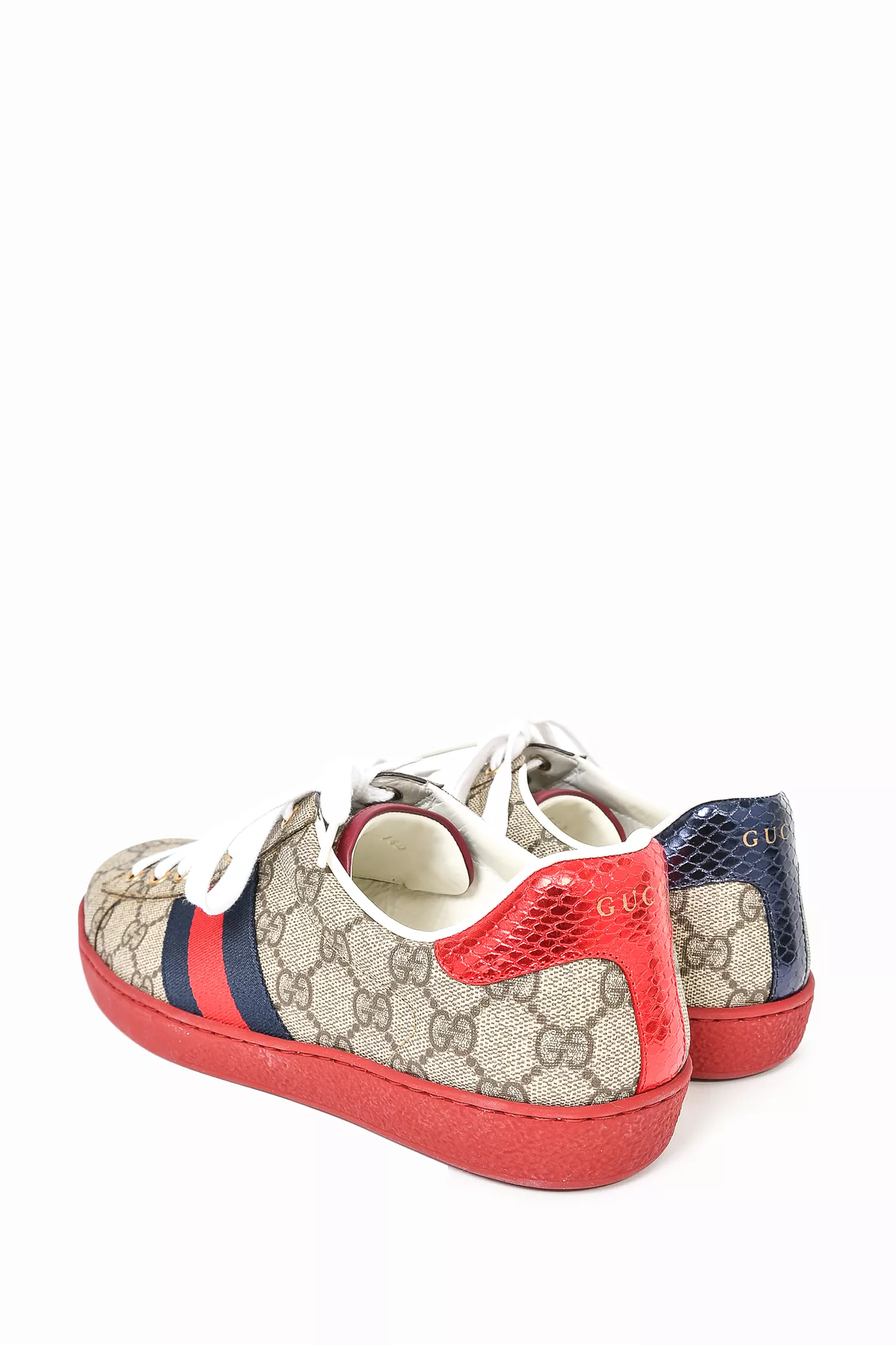 Gucci Monogram GG Supreme Ace Low Top Sneakers sz 7.5