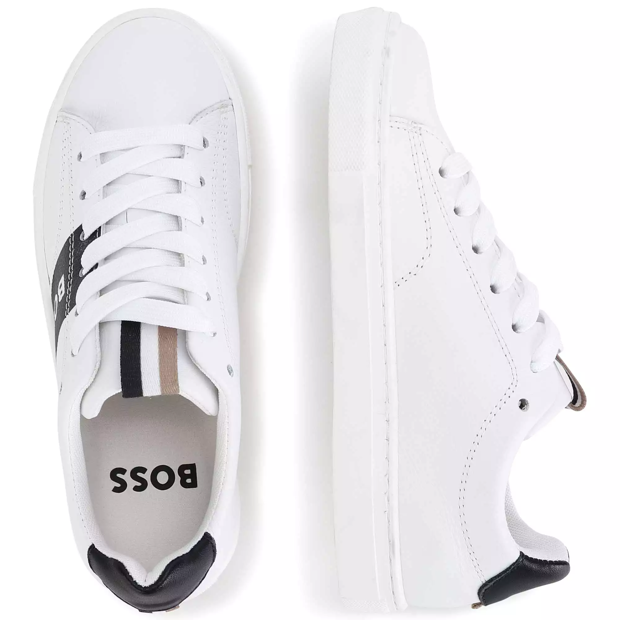 Hugo Boss Boys Leather Sneakers _White J29317-10B