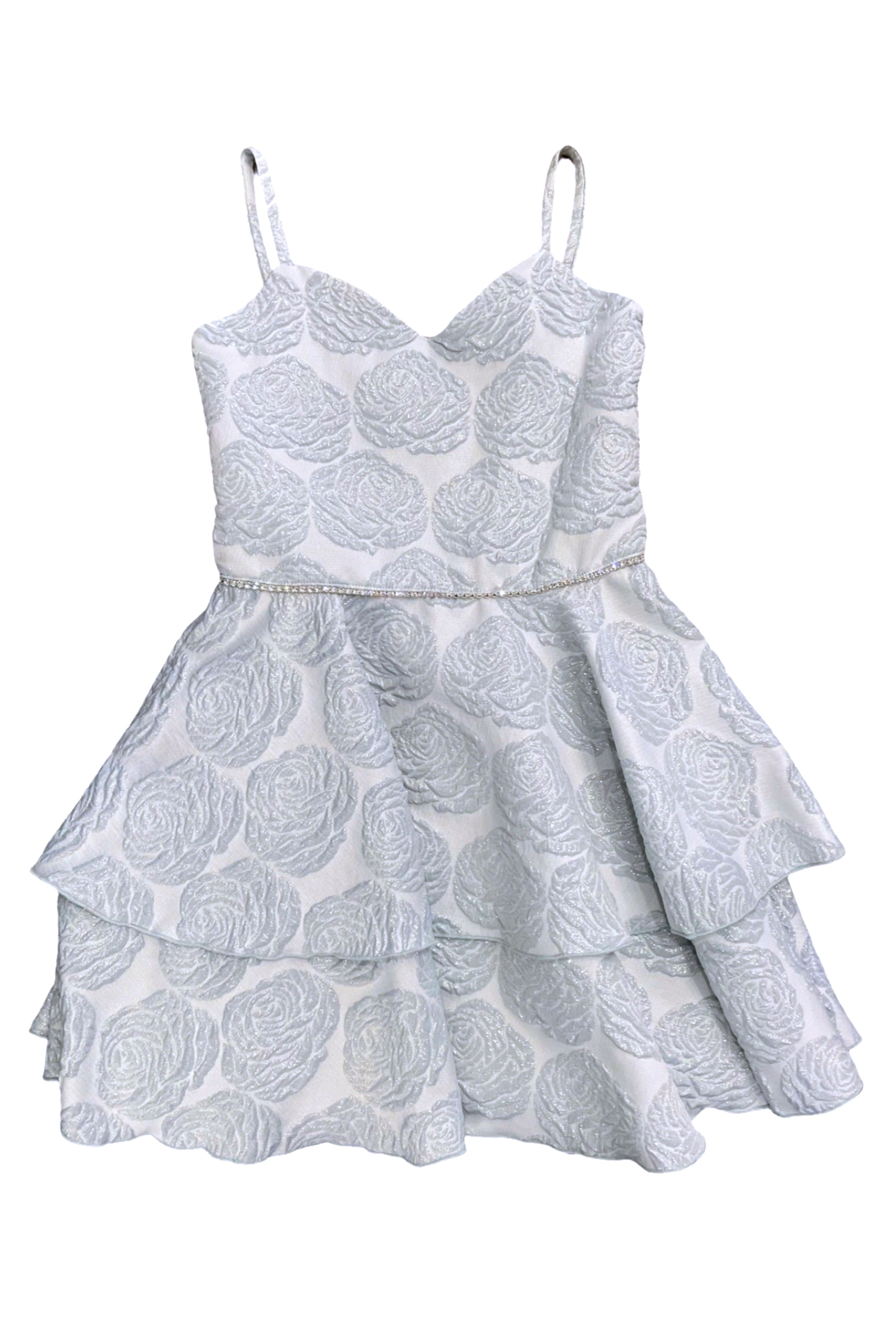 Ice Blue brocade Tinsley dress