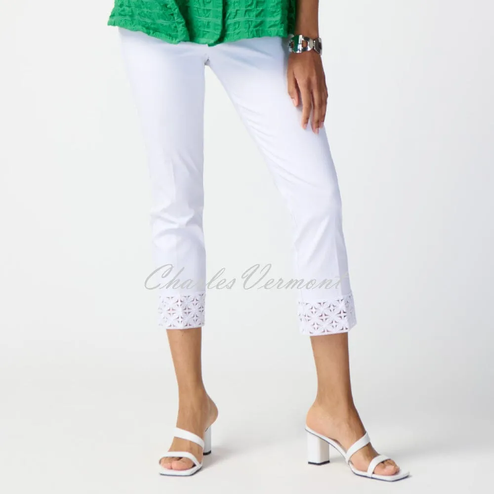 Joseph Ribkoff Lace Detail Trouser - Style 241102 (White)