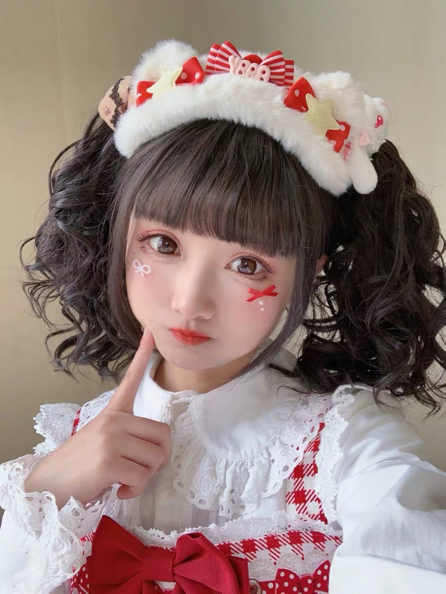 Lolita accessories hair band fleece bear ear