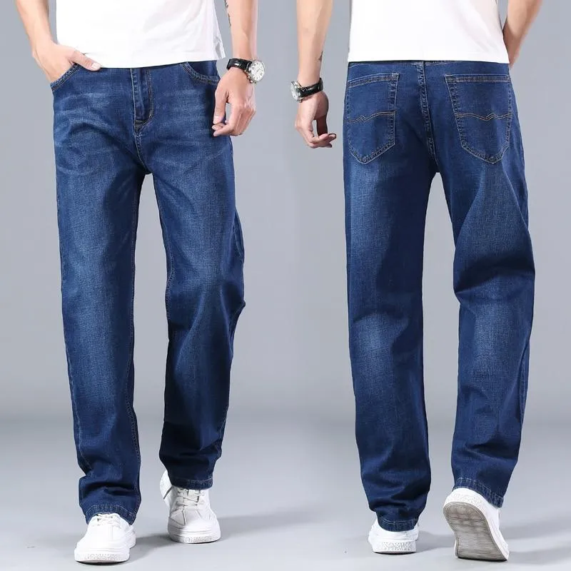 Men's Classic Style Advanced Stretch Straight Leg Loose Jeans Pants