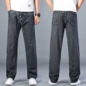 Men's Classic Style Advanced Stretch Straight Leg Loose Jeans Pants