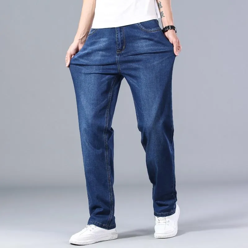 Men's Classic Style Advanced Stretch Straight Leg Loose Jeans Pants