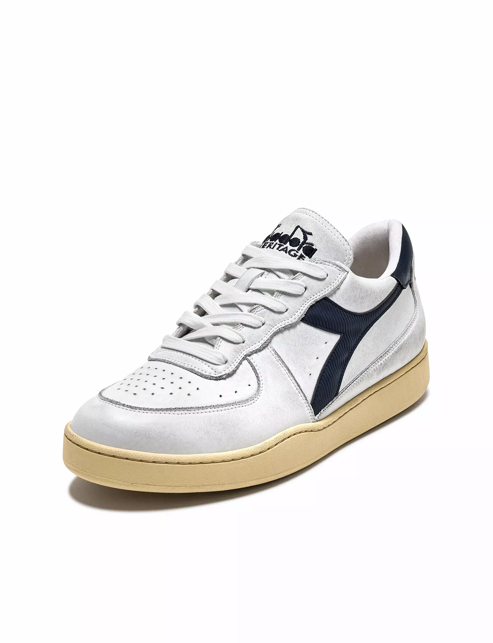 Mi Basket Low Used Sneaker, White/Blue