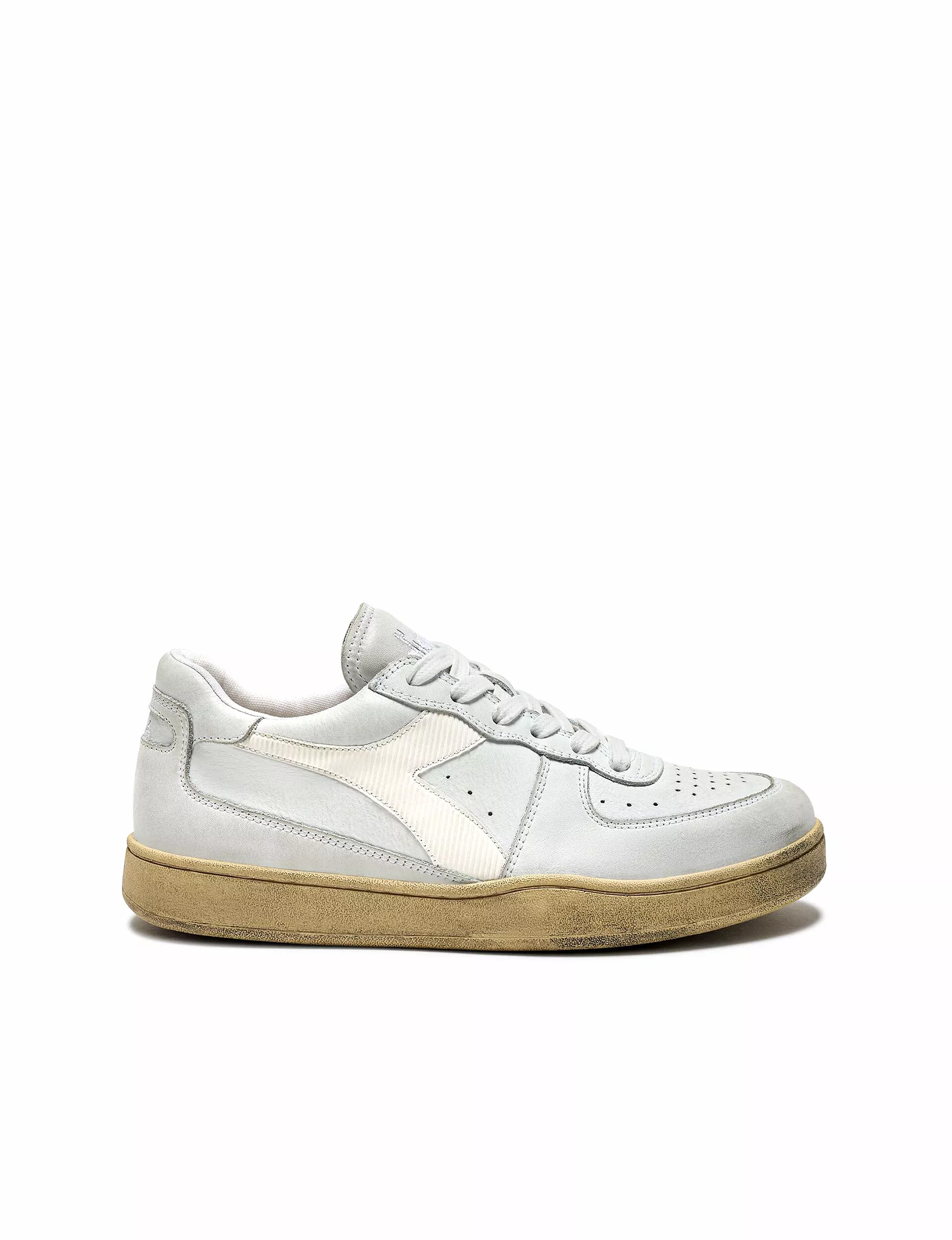 Mi Basket Low Used Sneaker, White/White